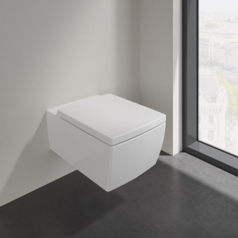 Villeroy & Boch Memento 2.0 Сиденье с крышкой для унитаза, с функцией автоматического опускания (SoftClosing), со снимаемым сиденьем (QuickRelease), Альпийский белый 8M24S101