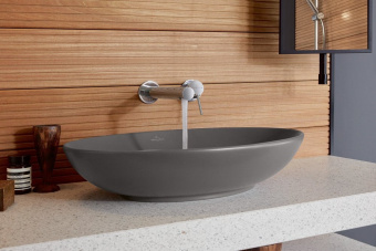 Villeroy & Boch Loop & Friends Раковина для установки на столешницу, 560 x 385 x 120 mm, Graphite CeramicPlus, с переливом, нешлифованный 4A4700i4